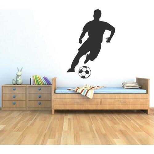 Soccer Player Wall Art Decal Sticker for Kids Bedroom Sports Football Home bedroom Wall Decor Mural DIY Removale Decal YO-135