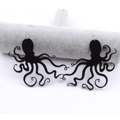 New Punk Black Acrylic Seahorse Drop Earrings For Women Girls Animals Long Dangle Earrings Fashion Party Jewelry Gifts