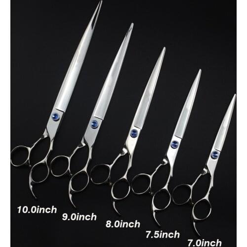 7/7.5/8/9/10 Inch High Grade 440C Japanese Stainless Steel Dog Grooming Scissors Hair Cutting Set With Leather Bag