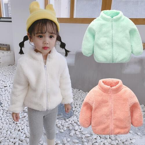 Autumn Winter New Baby Girls Coat Children Thicken Warm Outerwear little girl Kids Clothes For Winter pink gray white coffee