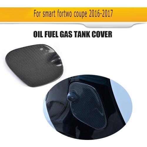 Fuel tank Decoration Trim cap Carbon fiber for Mercedes benz Smart Fortwo Coupe 2 Door 2016 2017