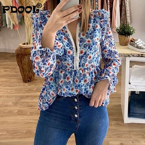 PDOOL Womens Chiffon Blouses