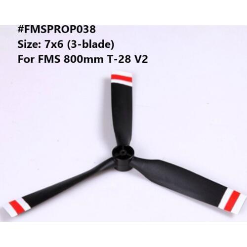 FMS 800mm Mini T28 T-28 V2 Propeller 7*6 inch 3 Blade FMSPROP038 RC RC Airplane Aircraft Hobby Model Plane Spare Part