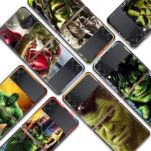 Hulk marvel hero Shockproof Cover for Samsung Galaxy Z Flip Flip3 5G Black Phone Case Shell Hard Fundas Coque Capa