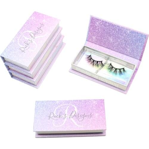 Starry Sky Theme Rectangular Eyelash Case Wholesale Nature 3D Mink Lashes 20mm Eyelashes Custom Lashbox Packaging With Logo