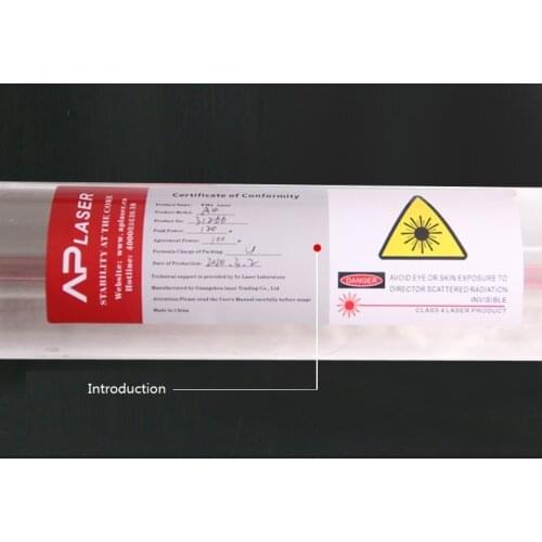 Reci Yongli AP laser tube 40w60w80w100w150w engraving seal cutting machine high power accessories