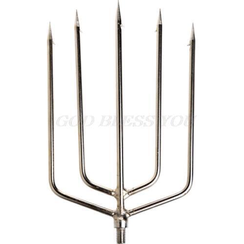 Stainless Steel Prong Harpoon 5 Fish Fork Fishing Ice Breaker AccessoryTackleTool Drop Shipping