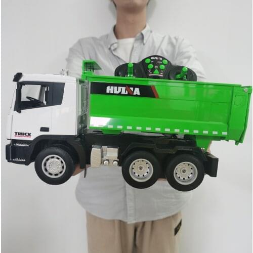 HUINA 1:18 RC Truck Dumper Caterpillar Tractor 6 channels Model Engineering Cars Excavator 2.4G Radio Controlled Car Toy For Boy