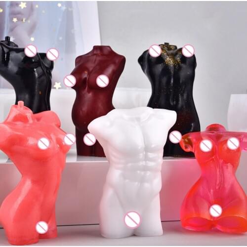DIY 3D Body Epoxy Resin Mold Silicone Wax Mould Male Female Design Art Candle Making Soap Molds Jewelry Home Decoration