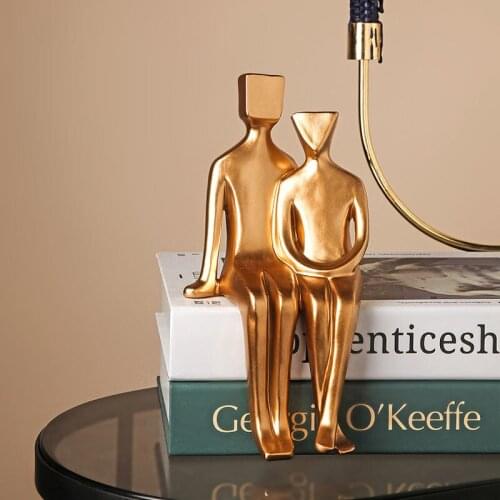 Nordic Light Luxury Creative Resin Crafts Sculpture Character Decoration Home Adornment Living Room Desktop Artwork Ornaments