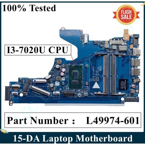 LSC For HP 15-DA Laptop Motherboard With SR3LD I3-7020U CPU L49974-601 L49974-001 EPK50 LA-G07DP DDR4 MB 100% Tested Fast Ship