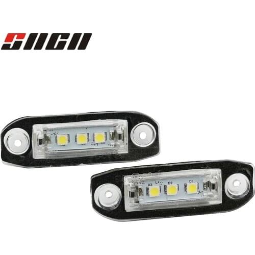 SNCN 2pcs License Plate Light LED Car Rear Number Lamp Auto Bulbs For Volvo S80 XC90 S40 V60 XC60 S60 C70 V50 XC70 V70 12V 3W