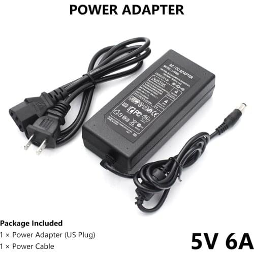 DC 5V 6A Transformer AC100-240V Power Supply Charger Adapter US EU UK AU Plug Practical Power Supply Adapter for Routers