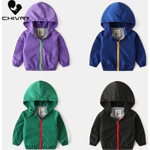 New 2020 Kids Boys Jackets Children Hooded Zipper Windbreaker Baby Casual Solid Coat Baby Waterproof Sports Hoodies Jackets