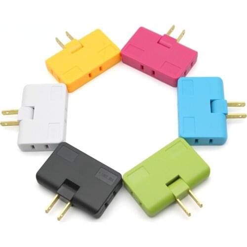 US 3 In 1 Extension Plug Electrical Adapter 180 Degree Rotation Adjustable Mini Shape Mobile Phone Charging Converter Socket