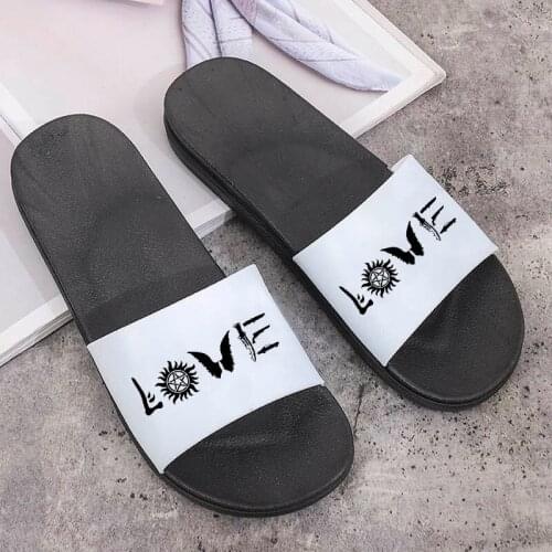 Love Print Slippers Home Slippers Floor Family Shoes Beach Summer Slippers Fashion Slippers For Women Zapatillas Mujer