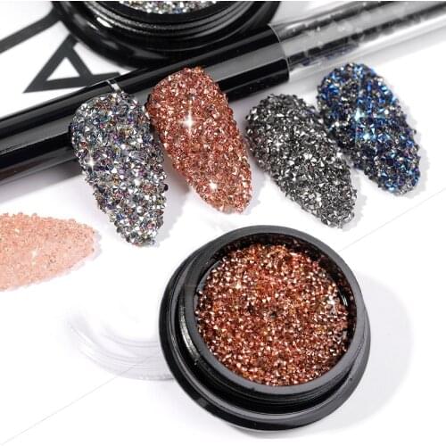 1 boxes 3D nail decorating art nail polish UV Gel micro zircon crystal stone zirconium nail decoration
