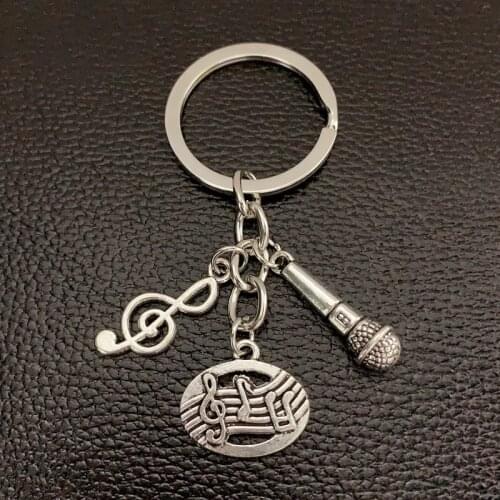 1PC Music Teacher Keychain Music Key Ring Pianist Gift Music Microphone Notes Handmade Guitar Jewelry Do Your Favorite Souvenirs
