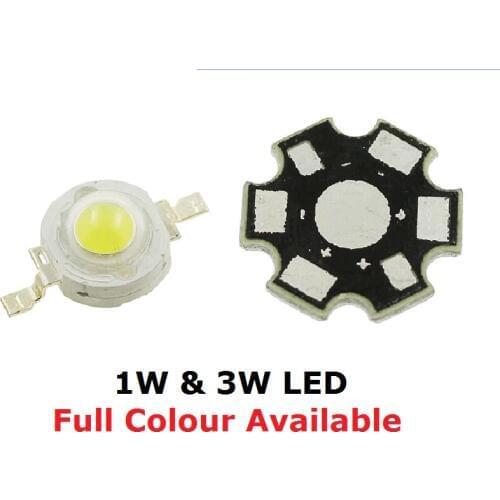 10pc 1W 3W High power LED Red Green Yellow Blue Warm White brightness bead 3.4-3.6v + 10PCS aluminum radiator board high quality