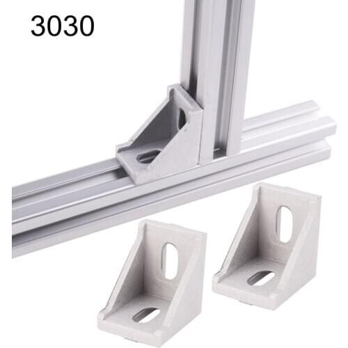 10pcs of 3030 Corner Fitting Angle 30x30 Decorative Brackets Aluminum Profile Accessories L Connector Fasten connector