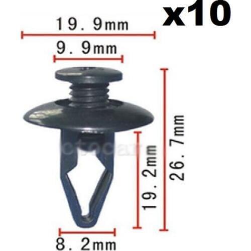 10pcs Nylon Fastener Rivet Push-Type Retainer Clip Fender For Mazda Engine hood plate buckle