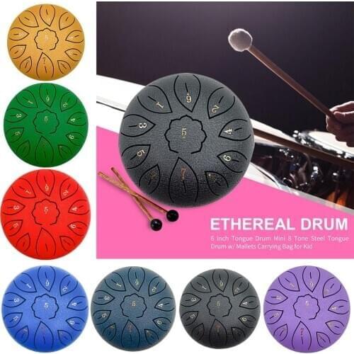 11 Tune Tongue Drum 6 Inch Steel Tongue Drum Kits With Drumstick Finger Cots Drum Bag Drumstick Stand Instruments Accessories