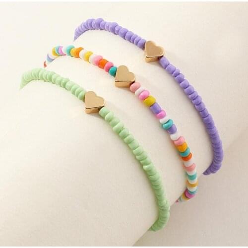 3Pcs Fashion Bohemian Style Anklet Charm Beaded Anklet Beach Anklet Foot Anklet For Women Jewelry Accessories Party Dress Up