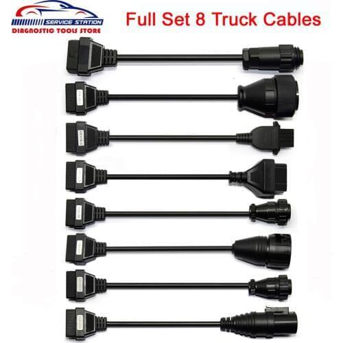 Promotion! Full Set 8 Truck Cables Diagnostic Tool OBD OBDII OBD 2 Connect Cable For VD TCS CDP Pro Plus OBD2 car cable