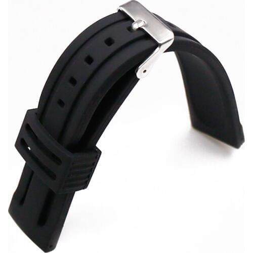Watch Accessories Silicone Strap 20mm 22mm 24mm Pin Buckle Outdoor Sports Waterproof Mens and Womens Watch Strap