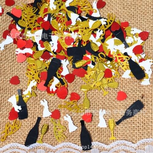 Wine Glass/love/Wedding Party/15 grams Sequins PVC Flat for DIY Card Making Craft Color Collection