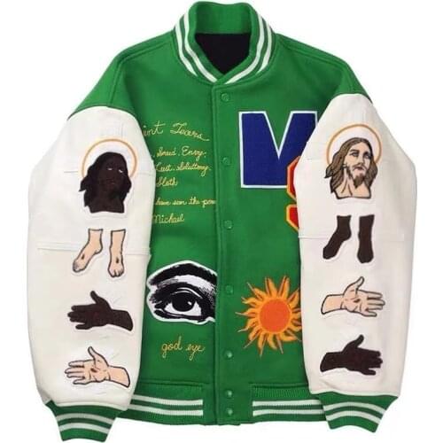 Women Embroidery M Letter Harajuku Baseball Jacket Coats High Street Loose Casual Veste Femme Oversize Couples Bomber Jackets