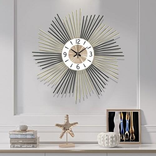 Clock Wall Decorations Living Room Metal Wrought Iron Home Decoration Office Study Corridor Digital 3D Wall Clock Modern Decor
