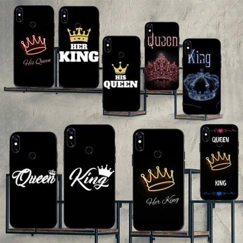 Crown queen king design phone case for Xiaomi Redmi 7 9t 9se k20 mi8 max3 lite 9 note 8 9s 10 pro cover funda coque