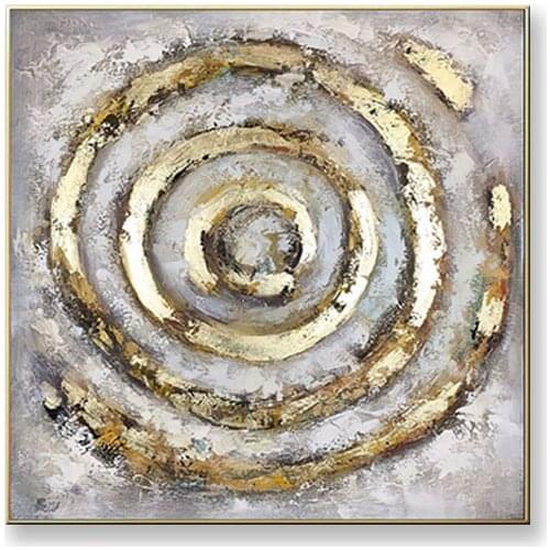 Cuadros decorativos Paintings for living room wall paintings gold circle Handmade acrylic oil painting on canvas for living room