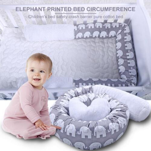 Elephant Printed Crib Surrounding Childrens Room Baby Safety Crash Barrier Cotton Bed By Baby Bedding Accessories