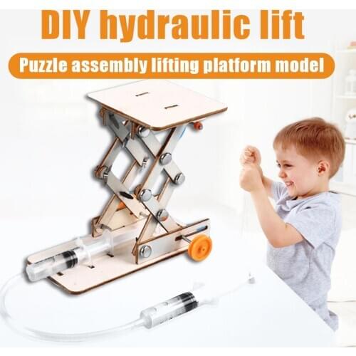 Kids DIY Hydraulic Lift Table Model Scientific Experiment Kit Educational Toy suitable for train childrens practicing ability