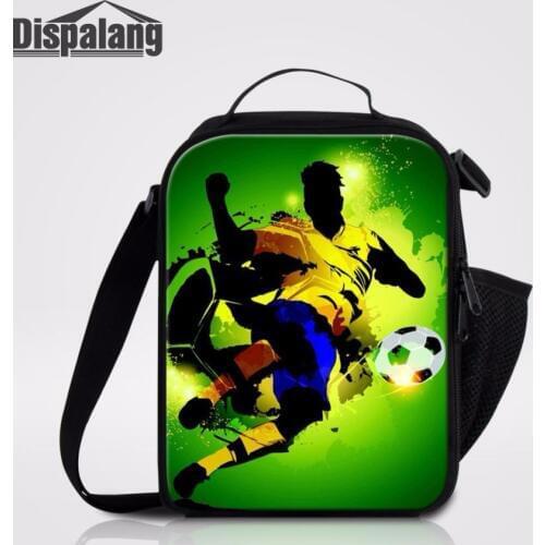 Dispalang Foot Ball Sporter Insulated Lunch Bag For School Take-away Shoulder Bag Ice Pack Cooler Bag Bento Lunch Box Picnic Bag