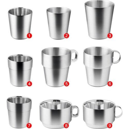 Stainless steel 304 coffee cup double layer advertising gift custom logo drink water beer mug with handle