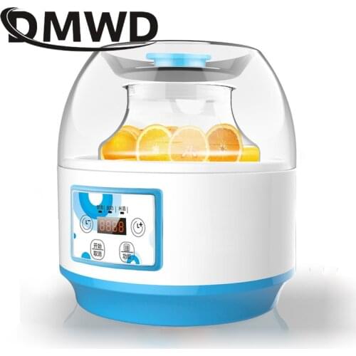 DMWD Electric Yogurt Maker Multifunction Natto Leben Fermenter Automatic Rice Wine Fruit Enzyme Machine 2L Yoghurt Glass Liner