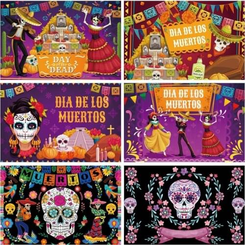 Yeele Day Of The Dead Backdrop Mexican Skull Photography Photocall Background Dress-up Party Fiesta Banner For Photo Studio Prop