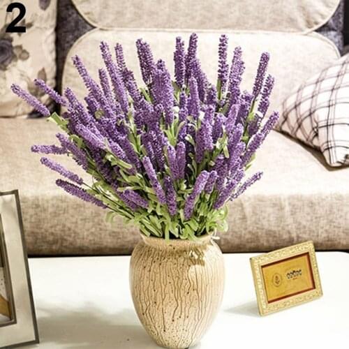Artificial Flower Home Decoration Wedding Silk Flowers High Simulation 12 Heads Lavender Bouquet