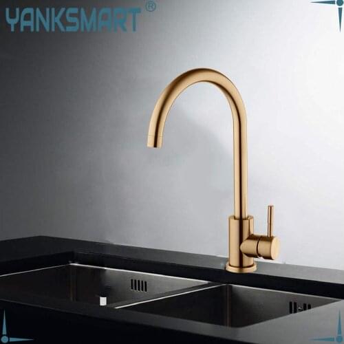 YANKSMART Washbasin Bathroom Faucet Basin Sink Deck Mounted Kitchen Faucet Bathtub Single Handle Hot And Cold Mixer Water Tap