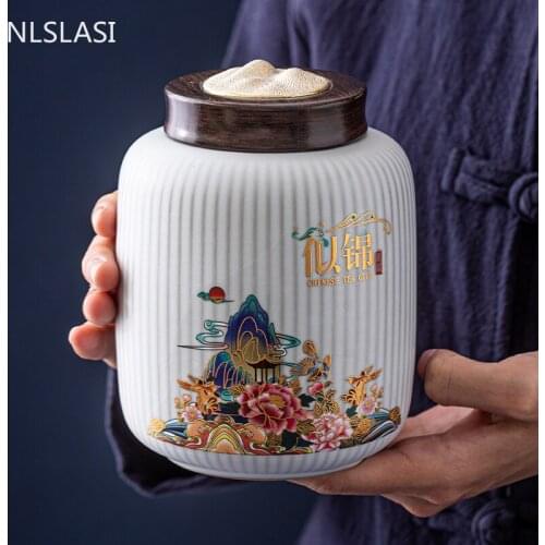 Creativity Ceramics Tea Caddy Large Candy Dried Fruit Storage Tank Portable Sealed Tea Jar Travel Tea Boxes Coffee Canister
