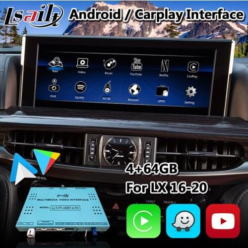 Lsailt Android Carplay Navigation Interface for Lexus LX570 Mouse Control 2016-2020 Model Youtube Waze LX 570