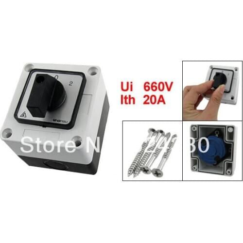 LW28-20/2 660V 20A Three 3 Postion Universal Rotary Cam Combination Changeover Switch Station 4 Terminal