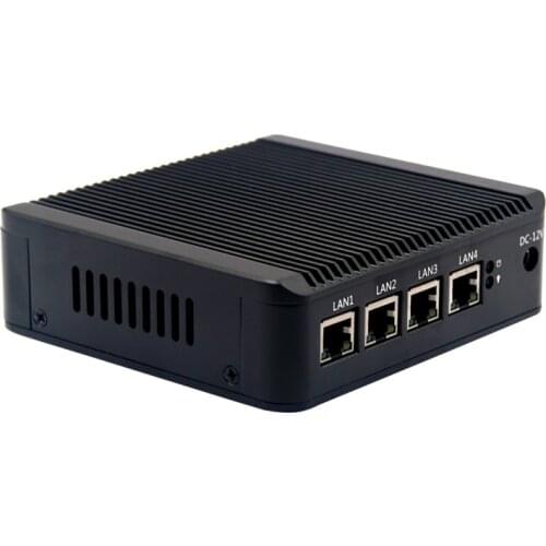 4 LAN Firewall Mini PC with intel celeron J1900 processor and Pfsense Fanless Box PC, Thin Client Mini PC