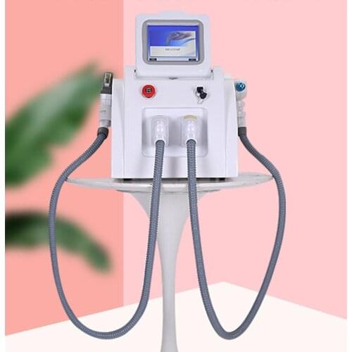 2 in 1 OPT SHR IPL Hair Removal +Q-Switched ND Yag Laser Tattoo Remover Carbon Peeling Yag Laser Machine Eyebrow Remover