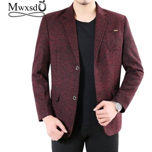 Mwxsd brand winter Casual Men Blazer Suit jacket Mens Slim fit solid thick blazer male single suit blazer jacket