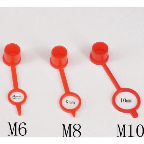 LOT 100 Grease Fitting Caps RED Polyethylene Dust Caps for M6 M8 M10 Metric Thread Grease Zerk Nipple Fitting