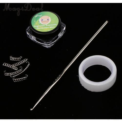 3x Ingrown Toenail Correction Sticker Wires Crochet Hook Pedicure Tools Set